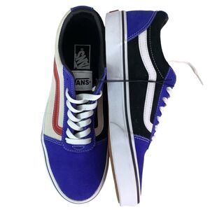 New! VANS WARD SKATE SHOES Rally Suede Blu/Wt/Blk Lace Tie Low Top Men Sz 8.5